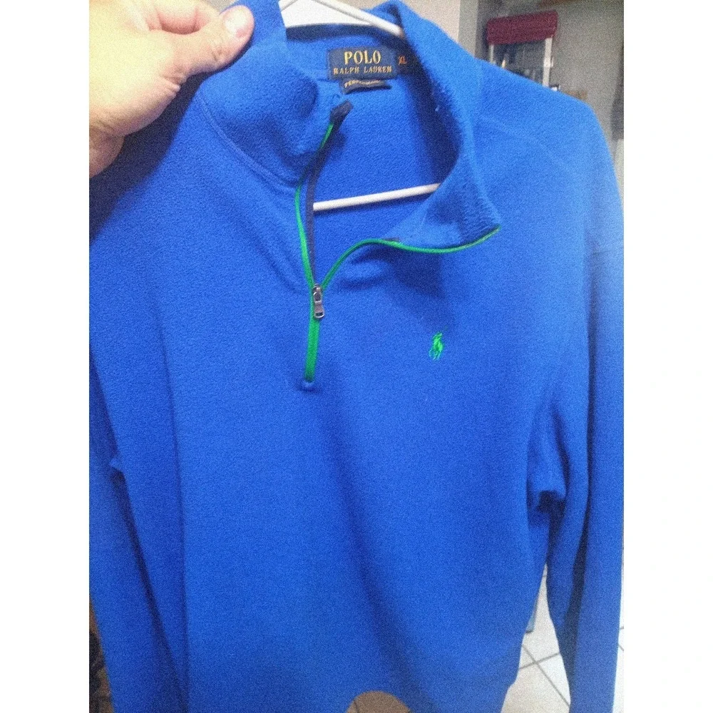 Polo Ralph Lauren Performance Fleece Pullover Mens XL Dark Blue 1/4 Zip Jacket